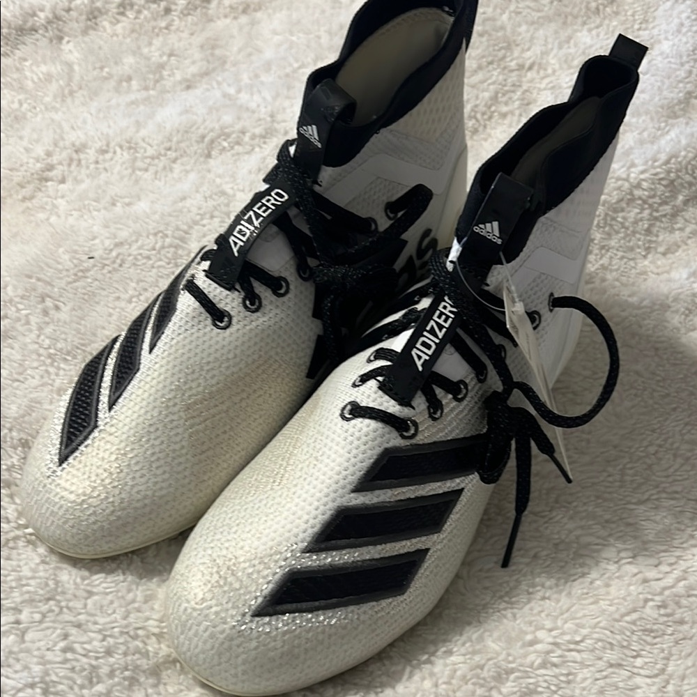 Adidas Adizero White and Black Cleats men’s
